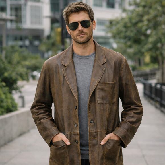 The Territory Ahead VTG Men's SZ XL Buttery Soft Lightweight Leather Jacket